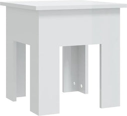vidaXL - Salontafel - 40x40x42 - cm - bewerkt - hout - hoogglans - wit