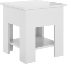 vidaXL - Salontafel - 40x40x42 - cm - bewerkt - hout - hoogglans - wit
