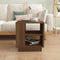vidaXL - Salontafel - 40x40x43 - cm - bewerkt - hout - bruin - eikenkleur