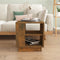 vidaXL - Salontafel - 40x40x43 - cm - bewerkt - hout - gerookt - eikenkleurig