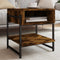 vidaXL - Salontafel - 40x40x45 - cm - bewerkt - hout - gerookt - eikenkleurig