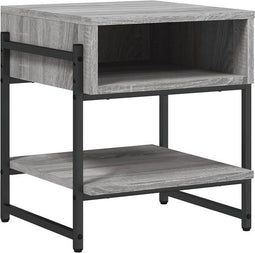 vidaXL - Salontafel - 40x40x45 - cm - bewerkt - hout - grijs - sonoma