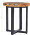 vidaXL - Salontafel - 40x45 - cm - massief - teakhout - en - polyresin