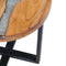 vidaXL - Salontafel - 40x45 - cm - massief - teakhout - en - polyresin