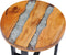 vidaXL - Salontafel - 40x45 - cm - massief - teakhout - en - polyresin