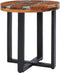 vidaXL - Salontafel - 40x45 - cm - massief - teakhout - en - polyresin