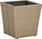 vidaXL - Salontafel - 41,5x41,5x44 - cm - poly - rattan - en - gehard - glas - beige