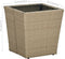 vidaXL - Salontafel - 41,5x41,5x44 - cm - poly - rattan - en - gehard - glas - beige
