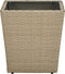 vidaXL - Salontafel - 41,5x41,5x44 - cm - poly - rattan - en - gehard - glas - beige