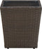 vidaXL - Salontafel - 41,5x41,5x44 - cm - poly - rattan - en - gehard - glas - bruin