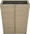vidaXL - Salontafel - 41,5x41,5x44 - cm - poly - rattan - en - gehard - glas - beige