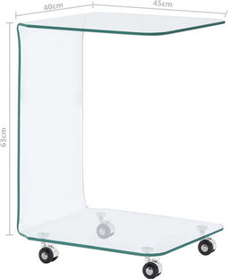vidaXL - Salontafel - 45x40x63 - cm - gehard - glas