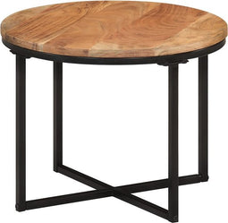 vidaXL - Salontafel - 45x45x35 - cm - massief - acaciahout - en - ijzer
