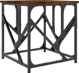 vidaXL - Salontafel - 45x45x47,5 - cm - bewerkt - hout - gerookt - eikenkleurig