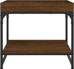 vidaXL - Salontafel - 49,5x49,5x45 - cm - bewerkt - hout - bruin - eikenkleur