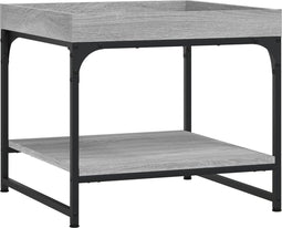 vidaXL - Salontafel - 49,5x49,5x45 - cm - bewerkt - hout - grijs - sonoma - eikenkleur