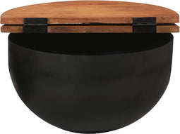 vidaXL - Salontafel - 50x27 - cm - massief - gerecycled - hout - zwart