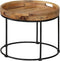 vidaXL - Salontafel - 50x40 - cm - massief - mangohout - en - staal