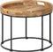 vidaXL - Salontafel - 50x40 - cm - massief - mangohout - en - staal