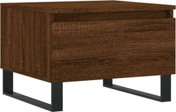 vidaXL - Salontafel - 50x46x35 - cm - bewerkt - hout - bruin - eikenkleur