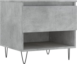 vidaXL - Salontafel - 50x46x50 - cm - bewerkt - hout - betongrijs