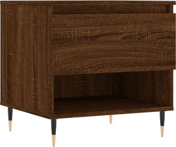 vidaXL - Salontafel - 50x46x50 - cm - bewerkt - hout - bruin - eikenkleur