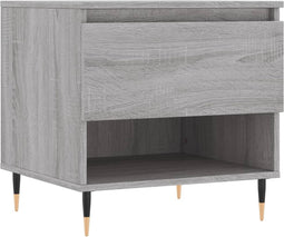vidaXL - Salontafel - 50x46x50 - cm - bewerkt - hout - grijs - sonoma - eikenkleurig