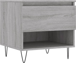 vidaXL - Salontafel - 50x46x50 - cm - bewerkt - hout - grijs - sonoma - eikenkleurig