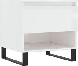 vidaXL - Salontafel - 50x46x50 - cm - bewerkt - hout - hoogglans - wit