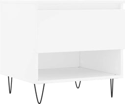 vidaXL - Salontafel - 50x46x50 - cm - bewerkt - hout - wit