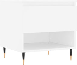 vidaXL - Salontafel - 50x46x50 - cm - bewerkt - hout - wit