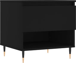 vidaXL - Salontafel - 50x46x50 - cm - bewerkt - hout - zwart