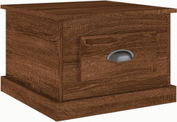 vidaXL - Salontafel - 50x50x35 - cm - bewerkt - hout - bruin - eikenkleur