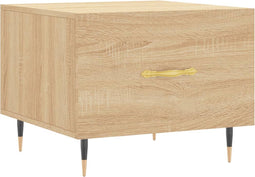 vidaXL - Salontafel - 50x50x35 - cm - bewerkt - hout - sonoma - eikenkleurig
