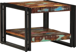 vidaXL - Salontafel - 50x50x38 - cm - massief - gerecycled - hout - meerkleurig