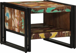 vidaXL - Salontafel - 50x50x38 - cm - massief - gerecycled - hout - meerkleurig