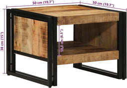 vidaXL - Salontafel - 50x50x38 - cm - massief - ruw - hout - mango