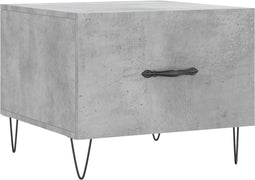 vidaXL - Salontafel - 50x50x40 - cm - bewerkt - hout - betongrijs