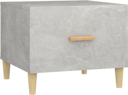 vidaXL - Salontafel - 50x50x40 - cm - bewerkt - hout - betongrijs