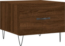 vidaXL - Salontafel - 50x50x40 - cm - bewerkt - hout - bruin - eikenkleur