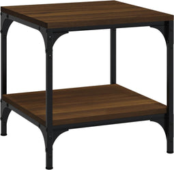 vidaXL - Salontafel - 50x50x40 - cm - bewerkt - hout - bruin - eikenkleur