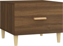 vidaXL - Salontafel - 50x50x40 - cm - bewerkt - hout - bruin - eikenkleur
