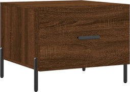 vidaXL - Salontafel - 50x50x40 - cm - bewerkt - hout - bruin - eikenkleur
