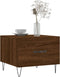 vidaXL - Salontafel - 50x50x40 - cm - bewerkt - hout - bruin - eikenkleur