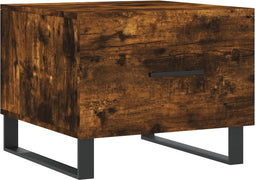 vidaXL - Salontafel - 50x50x40 - cm - bewerkt - hout - gerookt - eikenkleurig