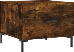 vidaXL - Salontafel - 50x50x40 - cm - bewerkt - hout - gerookt - eikenkleurig