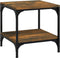 vidaXL - Salontafel - 50x50x40 - cm - bewerkt - hout - gerookt - eikenkleurig