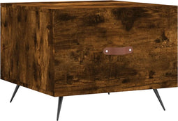 vidaXL - Salontafel - 50x50x40 - cm - bewerkt - hout - gerookt - eikenkleurig