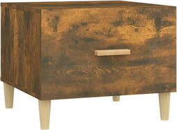 vidaXL - Salontafel - 50x50x40 - cm - bewerkt - hout - gerookt - eikenkleurig