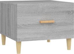 vidaXL - Salontafel - 50x50x40 - cm - bewerkt - hout - grijs - sonoma - eikenkleurig